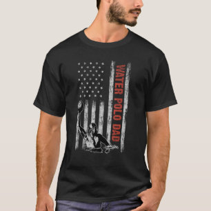 T-shirt Water Polo Papa Drapeau Américain Fête des pères 4