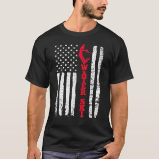 T-shirt Water Ski Usa drapeau américain Sport Ventilateur