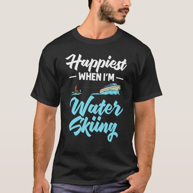 T-shirt Water Skiing Boat Beginner Board Skier Waterski Tr (Devant)