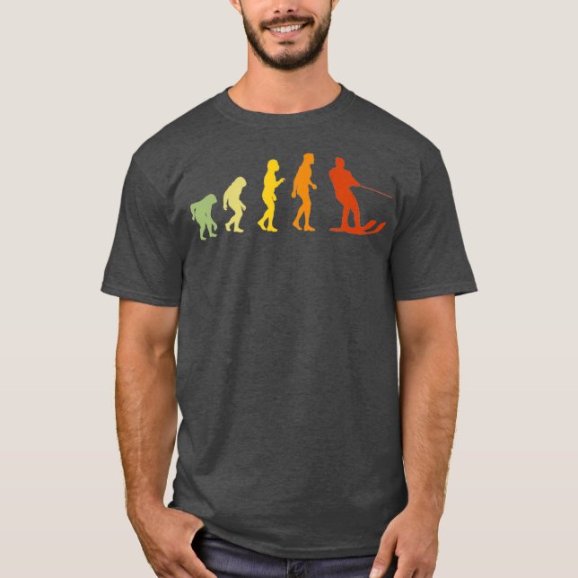 T-shirt Water Skiing Evolution Funny Water Skier (Devant)