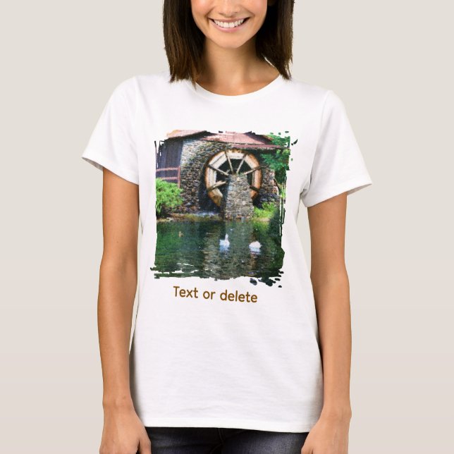 T-shirt Water Wheel Pond Seurat Painting Art Personalized (Devant)