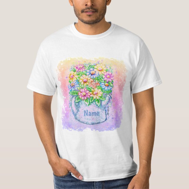 T-shirt Watercan Flowers (Devant)