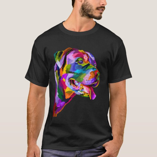 T-shirt Watercolor American Staffordshire Bull Terrier Dog (Devant)