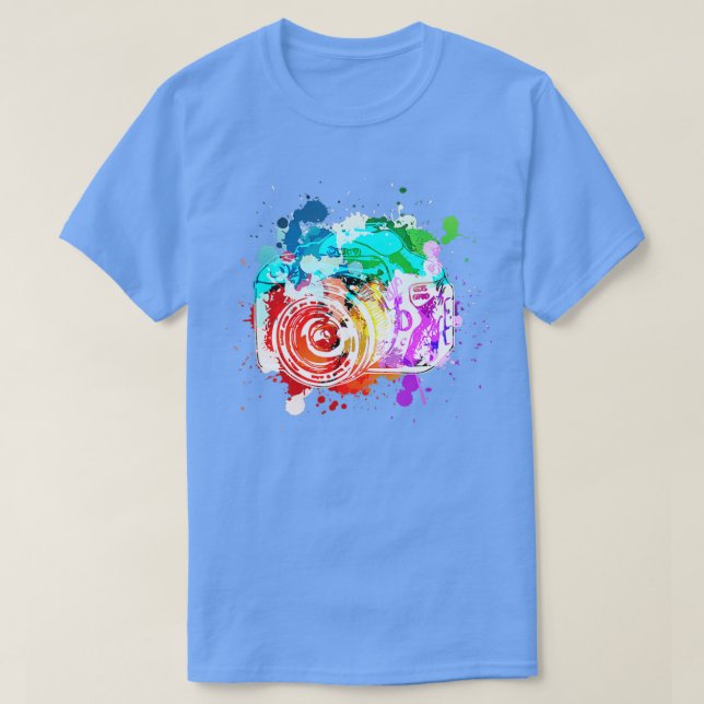 T-shirt 'Watercolor Camera Photographer' Photography Camer (Design devant)