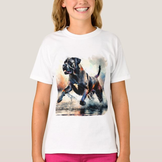 T-shirt Watercolor Cane Corso dog (Devant)