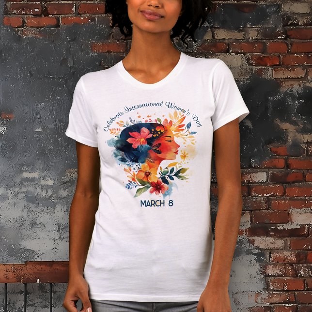 T-shirt Watercolor célèbre la Journée internationale de la (Celebrate International Women's Day t-shirt)