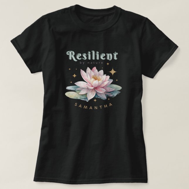 T-shirt watercolor lotus flower motivational personalized (Design devant)