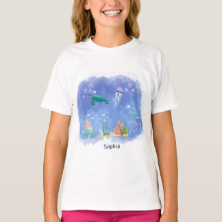 T-shirt Watercolor Sea Life Personnalisé