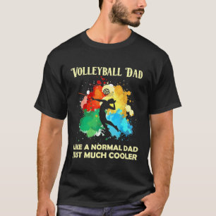 T-shirt Watercolor Volleyball Comme Un Papa Normal Excepte