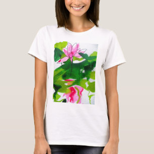 T-shirt Waterlily abstract watercolour flower art