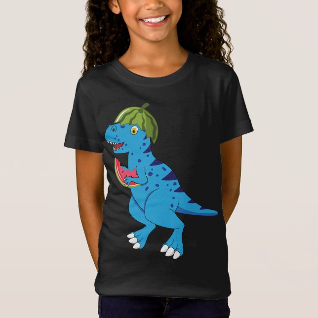 T-Shirt Watermelon Dinosaur T Rex Fruits d'été Art Dino Lo (Devant)