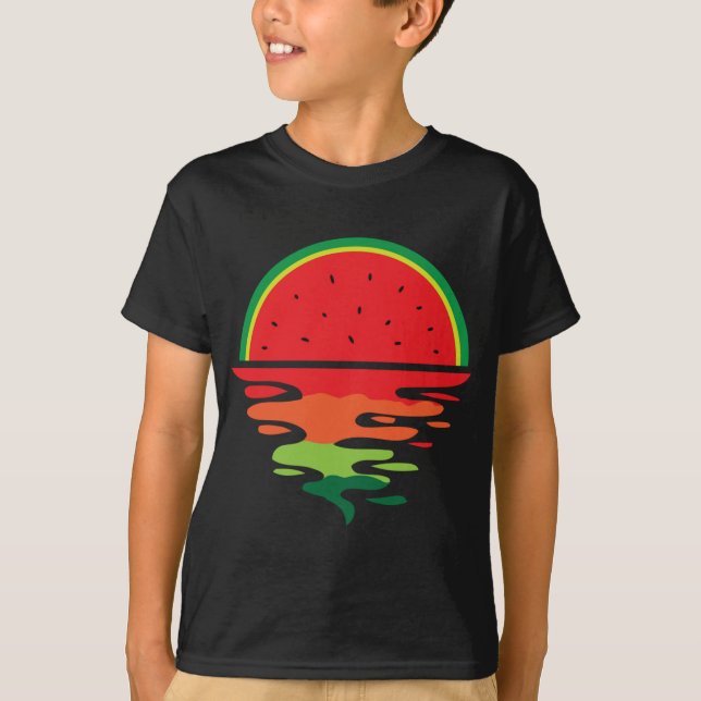 T-shirt Watermelon Eau Sunset Été Fruit Eau Sunset (Devant)