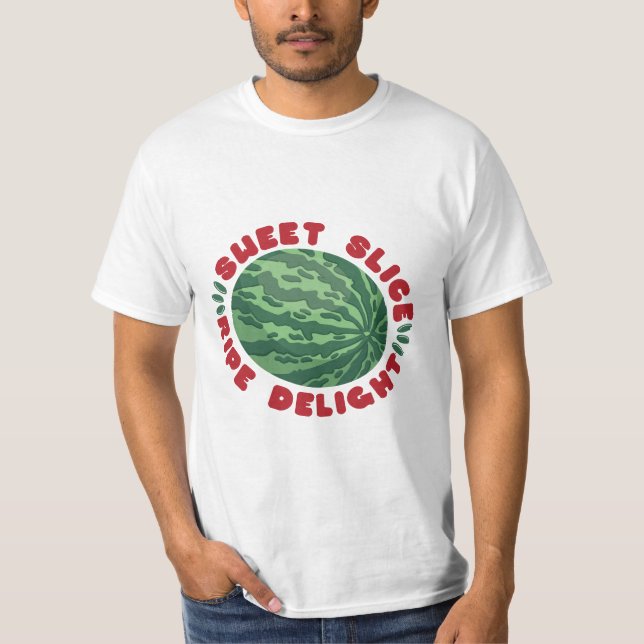 T-SHIRT WATERMELON FRUIT PLAT DOUCE TRANCHÉ LICE RIPE PLAT (Devant)