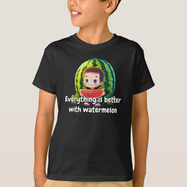 T-shirt Watermelon Fun Cool Unique Meilleur Enfant Design (Devant)