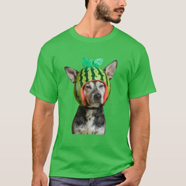 T-shirt Watermelon Funny Chilling Chien (Devant)
