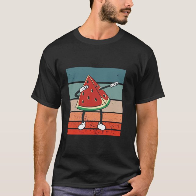 T-shirt Watermelon slice dabbing cartoon arms and legs dan (Devant)