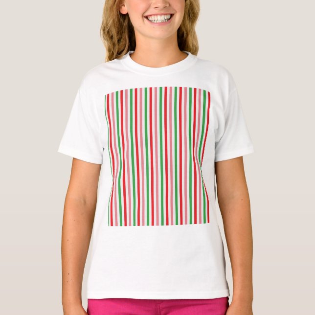 T-shirt Watermelon Summer Stripes Papier numérique (Devant)