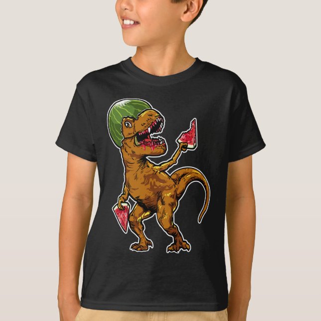 T-shirt Watermelon T - Rex Dinosaur Watermelon Lover (Devant)