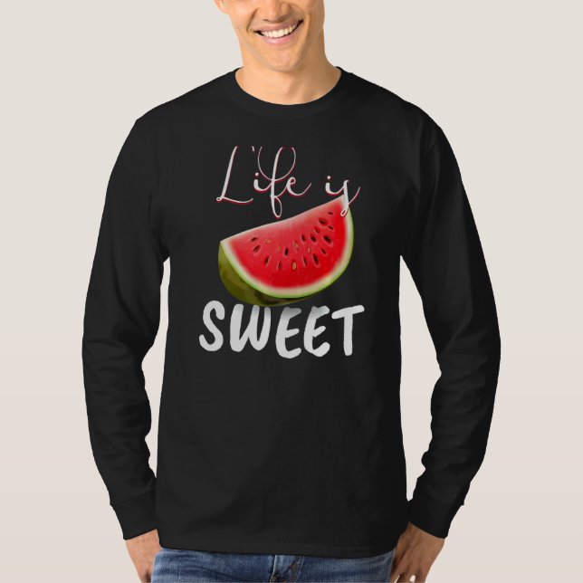 T-shirt Watermelon Vegan I Life is Sweet I Garden Nature (Devant)