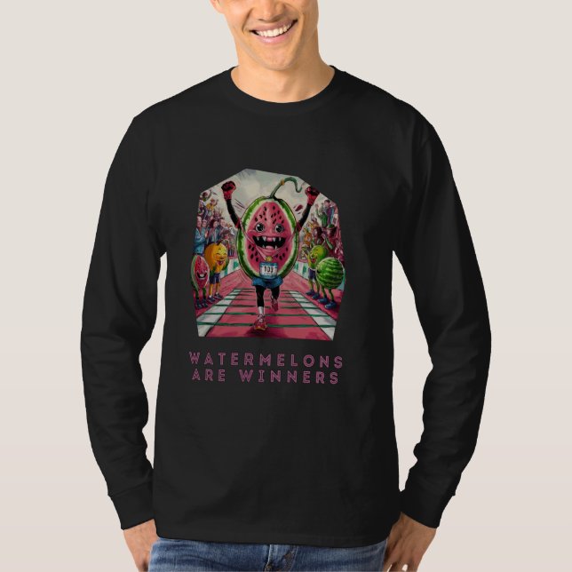 T-shirt Watermelons Are Winners Watermelon Cartoon Runner  (Devant)