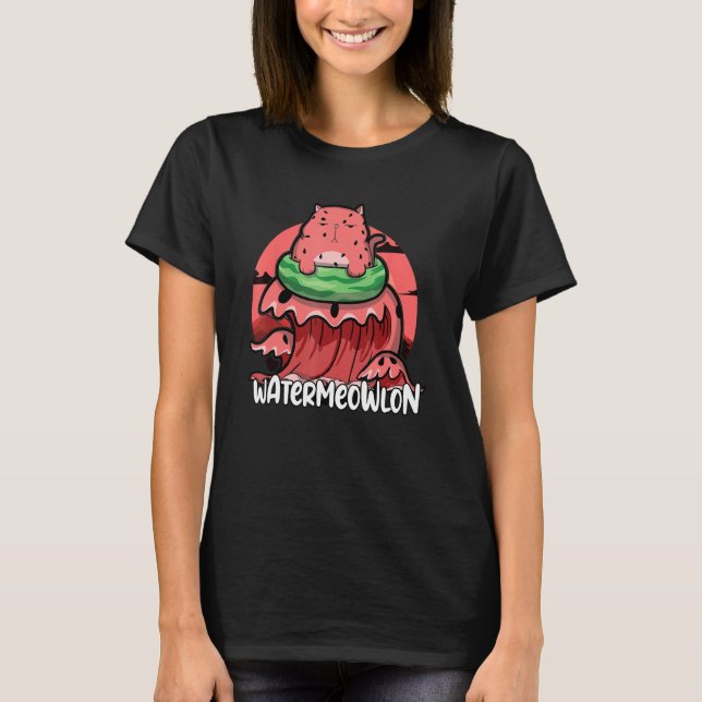 T-shirt Watermeowlon Watermelon Meow Cat  Watermelon Day (Devant)