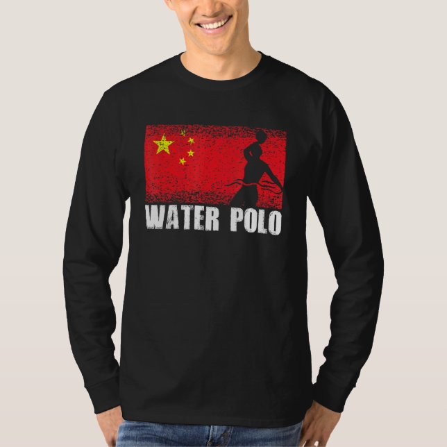 T-shirt Waterpolo Sport Chine Drapeau Chinois Polo Jouer (Devant)