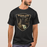 T-shirt Watkins Glen State Park New York Watercolor Retro<br><div class="desc">Aquarelle du parc Watkins Glen State Park. Le parc se trouve dans le village de Watkins Glen,  au sud du lac Seneca,  dans le comté de Schuyler,  dans la région des Finger Lakes de New York.</div>