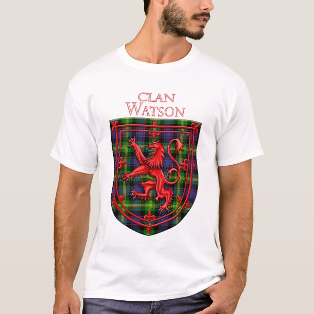 T-shirt Watson Tartan Scottish Plaid Lion Rampant (Devant)