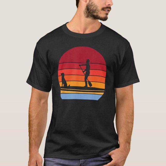 T-shirt Wave équitation SUP avec chien stand up paddle chi (Devant)