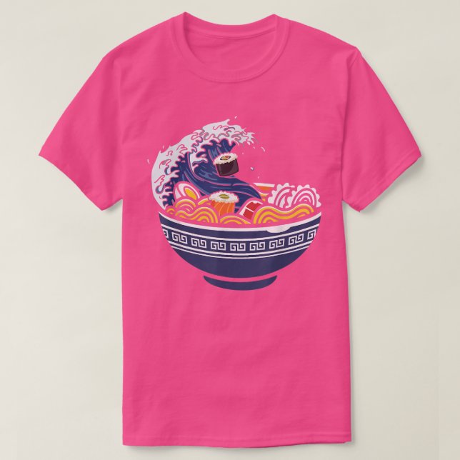T-shirt Wave Japan Ramen Bowl Kawaii Anime Lover 1559 (Design devant)