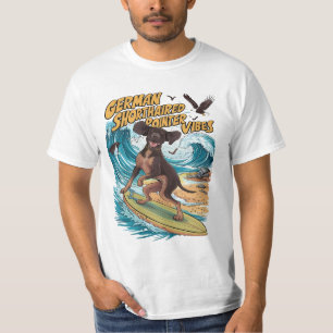 T-shirt Wave Rider Allemand Pointeur à cheveux court surf