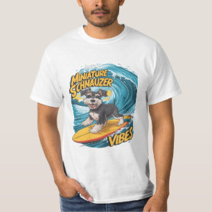 T-shirt Wave Rider Miniature Schnauzer Chiens Epic Surf