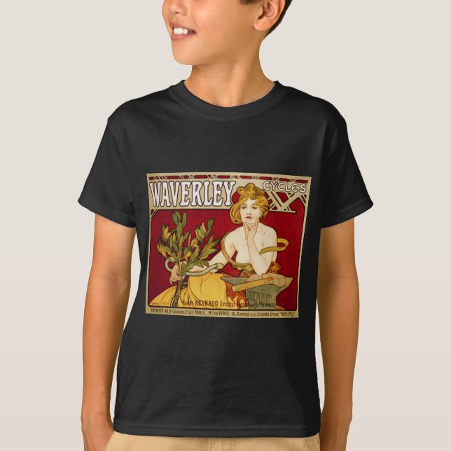 T-shirt Waverley fait un cycle - art Nouveau - Alphonse (Devant)