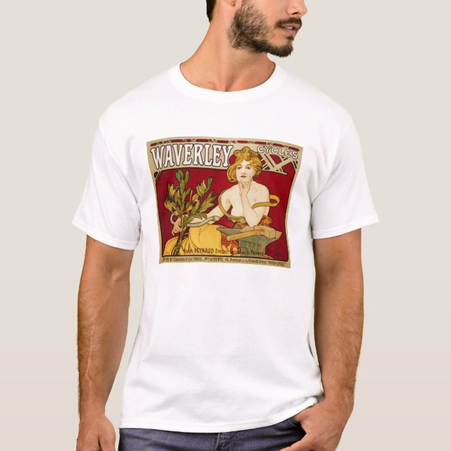 T-shirt Waverley fait un cycle - art Nouveau - Alphonse (Devant)