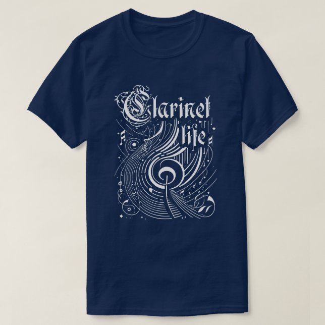 T-shirt Wavy Music Clarinet Life (Design devant)