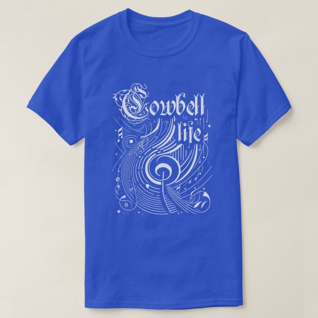 T-shirt Wavy Music Cowbell Life (Design devant)