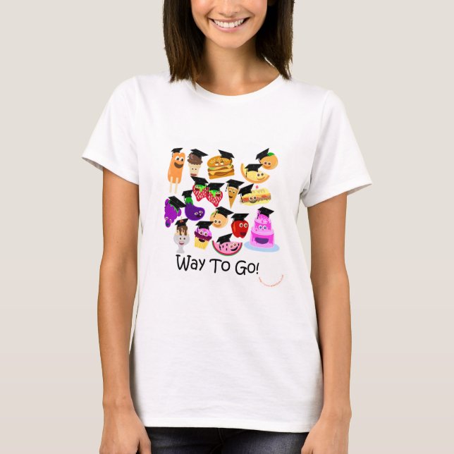 T-shirt Way 2 Go Cartoon Graduation Fun (Devant)
