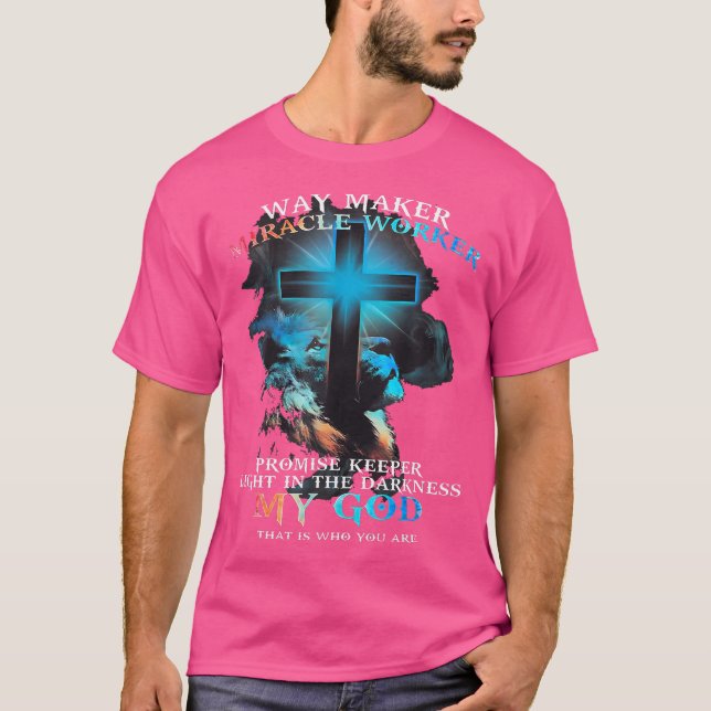 T-shirt Way Maker Miracle Worker Jesus Lion (Devant)