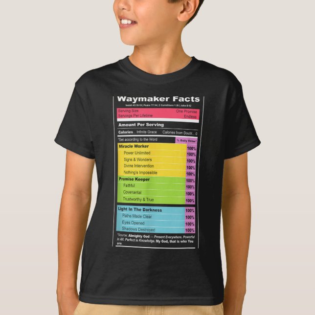 T-shirt Waymaker Facts Christian Tee _ Faith Nutrition Lab (Devant)
