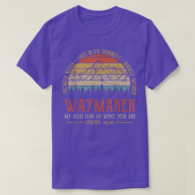 T-shirt Waymaker Miracle Worker Promesse Keeper Christian (Design devant)