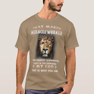 T-shirt Waymaker Miracle Worker Promesse Keeper Lion clair