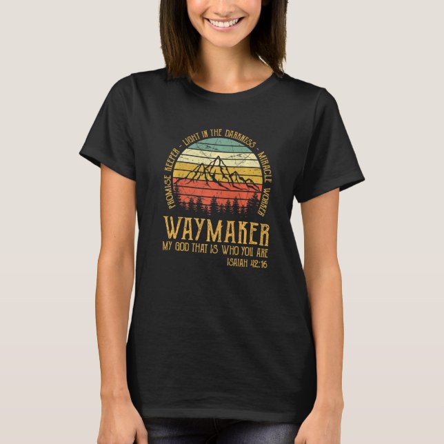 T-shirt Waymaker Miracle Worker Promise Keeper Religieux (Devant)