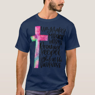 T-shirt Waymaker Miracle Worker Rainbow, Christian