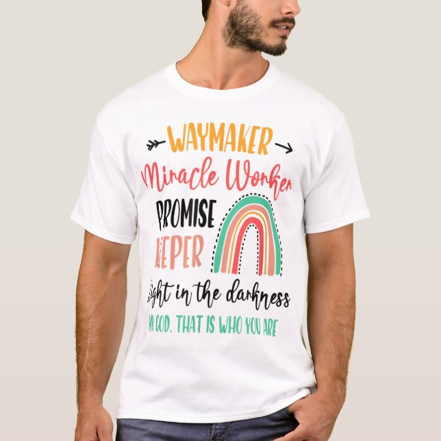 T-shirt Waymaker Promesse Keeper Miracle Worker Christian  (Devant)