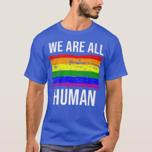 T-shirt We Are All Human Pride ,Rainbow Ally Tee,Gay Pride