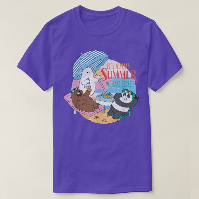 T-shirt We Bare Bears Grizz Panda Ice Bear Always Summer  (Design devant)