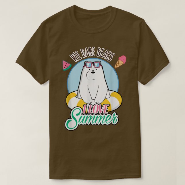 T-shirt We Bare Bears Ice Bear Loves Summer  (Design devant)