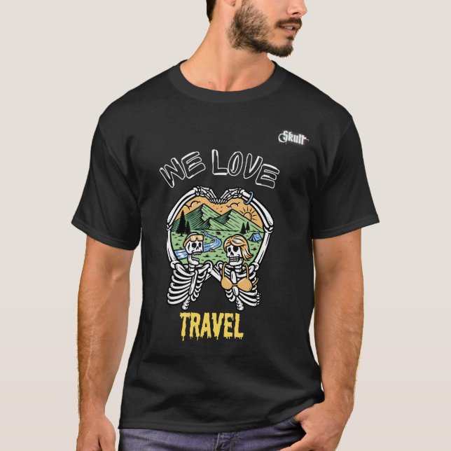 T-shirt We Love Nature Skull Couple Shirt - Rétro VT-Shirt (Devant)