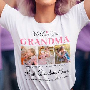 T-shirt We Love You GRANDMA de Grandkids Photo Collage