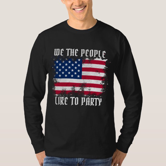 T-shirt We people Funny Distressed USA Drapeau Juillet 4 (Devant)